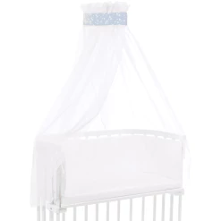 Babybay Himmelstoff Azurblau Sterne Weiß 200 X 135 Cm