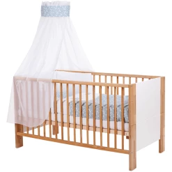 Babybay® Kinderbetthimmel Piqué Mit Band Für Applikation Stern Azurblau Sterne Weiß