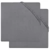 Jollein Jersey Laufgitter Spannbettlaken 2er-Pack Storm Grey 75x95 Cm