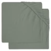 Jollein Jersey Spannbettlaken 2er-Pack Ash Green 60x120 Cm