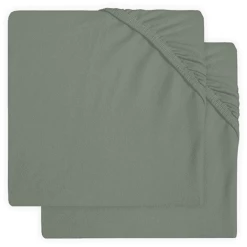 Jollein Jersey Spannbettlaken 2er-Pack Ash Green 60x120 Cm