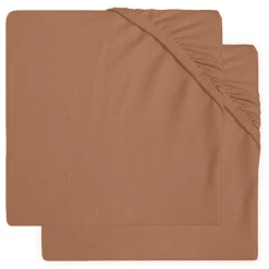 Jollein Jersey Spannbettlaken 2er-Pack Caramel 60x120 Cm