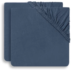 Jollein Jersey Spannbettlaken 2er-Pack Jeans Blue 60x120 Cm