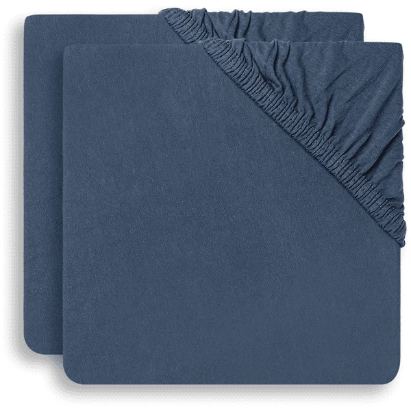 Jollein Jersey Spannbettlaken 2er-Pack Jeans Blue 60x120 Cm 1 Jollein Jersey Spannbettlaken 2er-Pack Jeans Blue 60x120 Cm