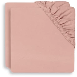 Jollein Jersey Spannbettlaken 2er-Pack Rosewood 60x120 Cm