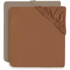 Jollein Jersey Spannbettlaken 60x120cm 2-er Pack Caramel/Biscuit