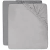 Jollein Jersey Spannbettlaken 60x120cm 2-er Pack Soft Grey