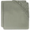 Jollein Spannbettlaken Wiege Jersey 40/50x80/90cm 2-er Pack Ash Green