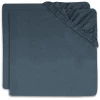Jollein Spannbettlaken Wiege Jersey 40/50x80/90cm 2-er Pack Jeans Blue