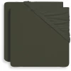 Jollein Spannbettlaken Wiege Jersey 40/50x80/90cm 2-er Pack Leaf Green