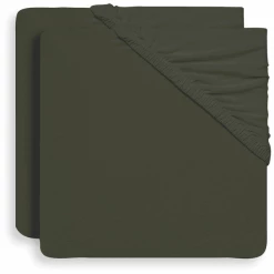 Jollein Spannbettlaken Wiege Jersey 40/50x80/90cm 2-er Pack Leaf Green