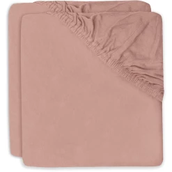 Jollein Spannbettlaken Wiege Jersey 40/50x80/90cm 2-er Pack Rosewood