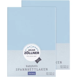 JULIUS ZÖLLNER Spannbetttuch Doppelpack Jersey Hellblau
