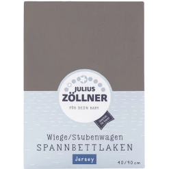 JULIUS ZÖLLNER Spannbetttuch Jersey Anthracite 40 X 90 Cm