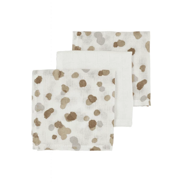 Meyco Musselin Spucktücher 3er Pack Mini Stains Neutral 1 Meyco Musselin Spucktücher 3er Pack Mini Stains Neutral