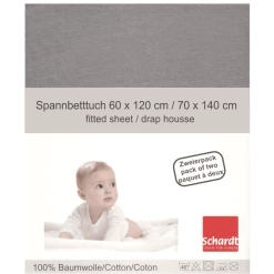 Schardt Jersey Spannbetttuch Doppelpack Hellgrau 70 X 140 Cm