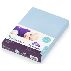 Träumeland Spannnbetttuch Tencel Hellblau 60x120 Cm + 70x140 Cm